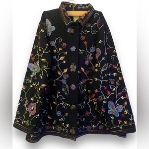 The Quacker Factory Women's Embroidered Beaded Jacket Sz Large Artsy EUC